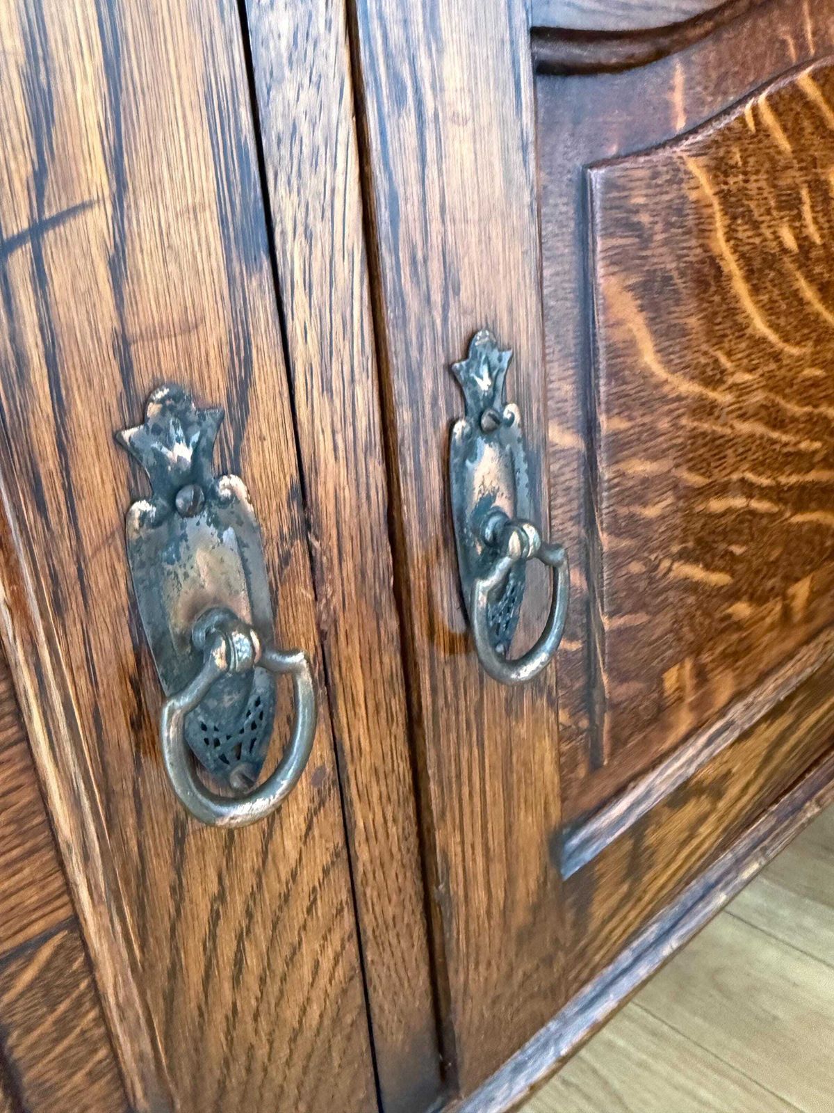 Antique Oak Sideboard Cabinet | Victorian Style Buffet | Solid Oak Storage Cupboard | Hallway, Bathroom Vanity photo Furniture
