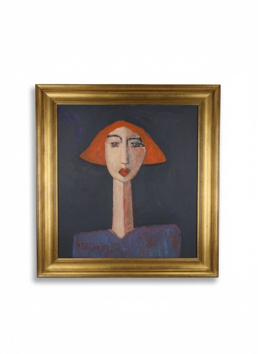 Harry Charles Tim Neo Expressionist Acrylic Painting ‘Alice’   Longhead Series, 2025