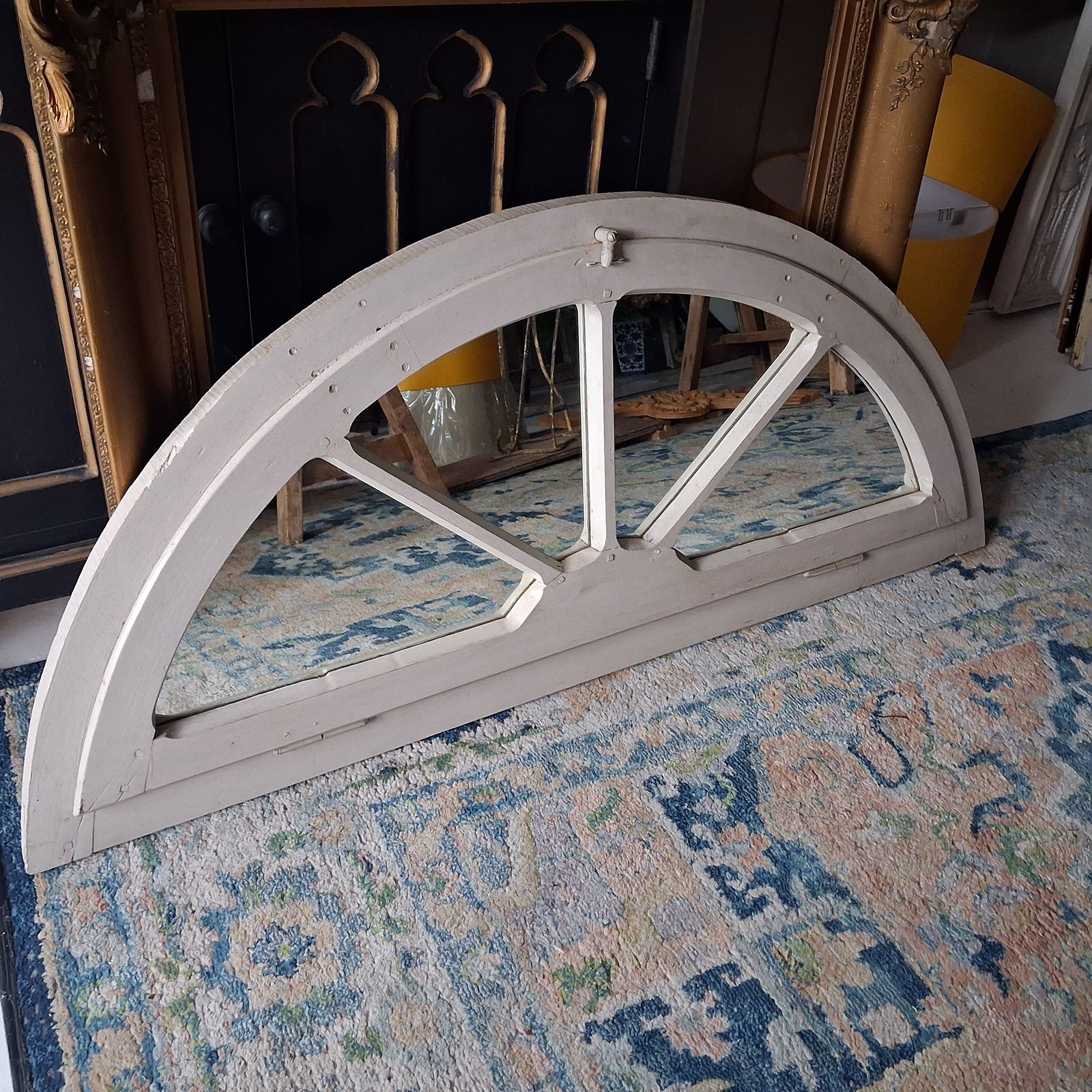 Antique French Mirror Frame Half Moon photo furniture