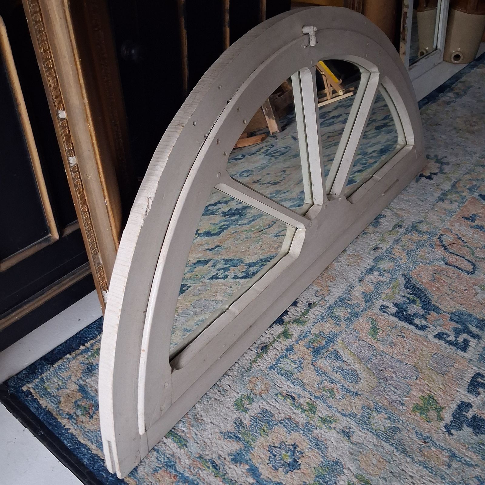 Antique French Mirror Frame Half Moon photo Home Decor