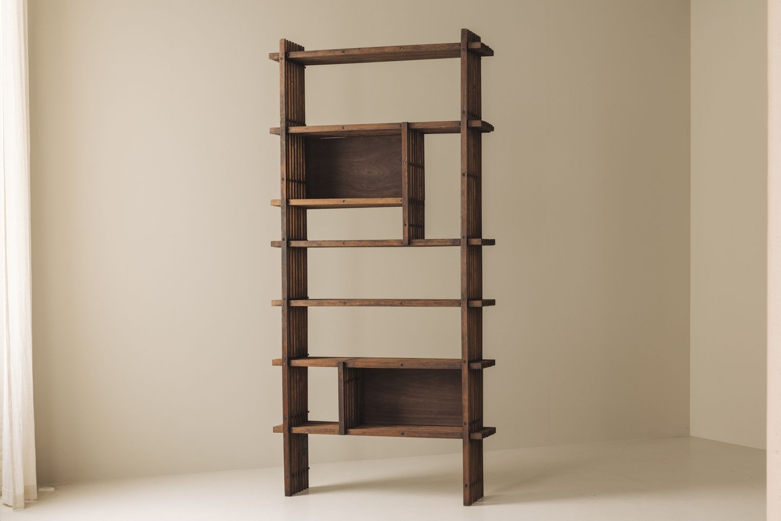 Architectural French Oak Bookcase / Cabinet From The 1950s photo furniture