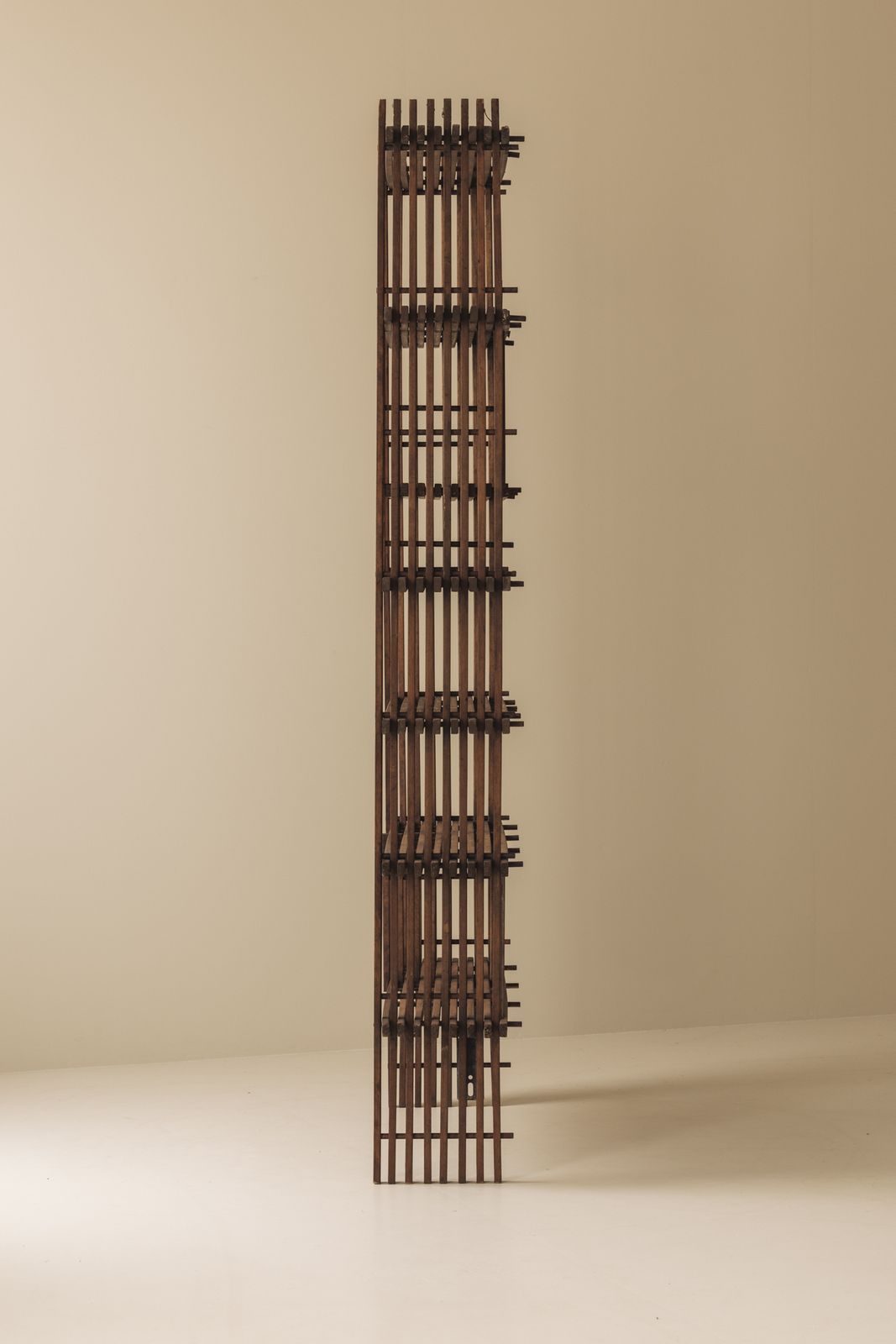 Architectonische Franse eikenhouten boekenkast / kast uit de jaren 1950 photo vinterior