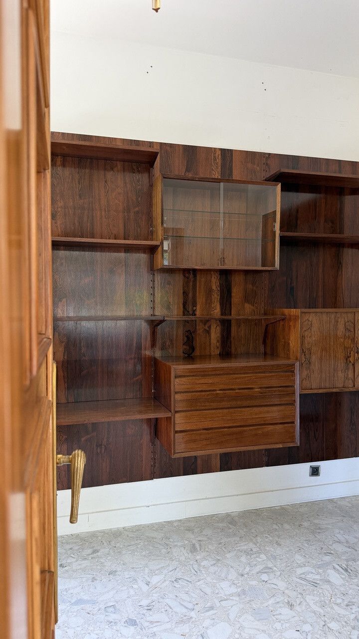 Scandinavian Modular Wall Shelf In Rosewood, Poul Cadovius, 1960s photo vinterior