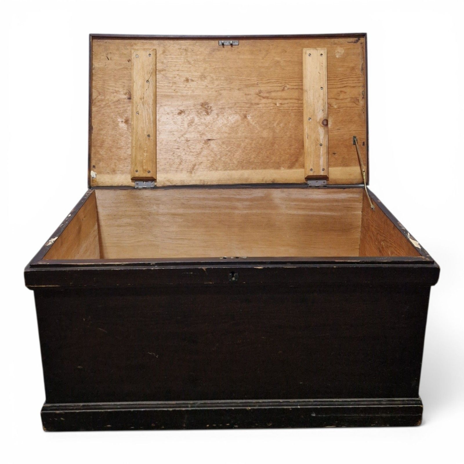 Antique Victorian Pine Blanket Box Storage Chest Trunk Scumbled Finish Large photo vintage