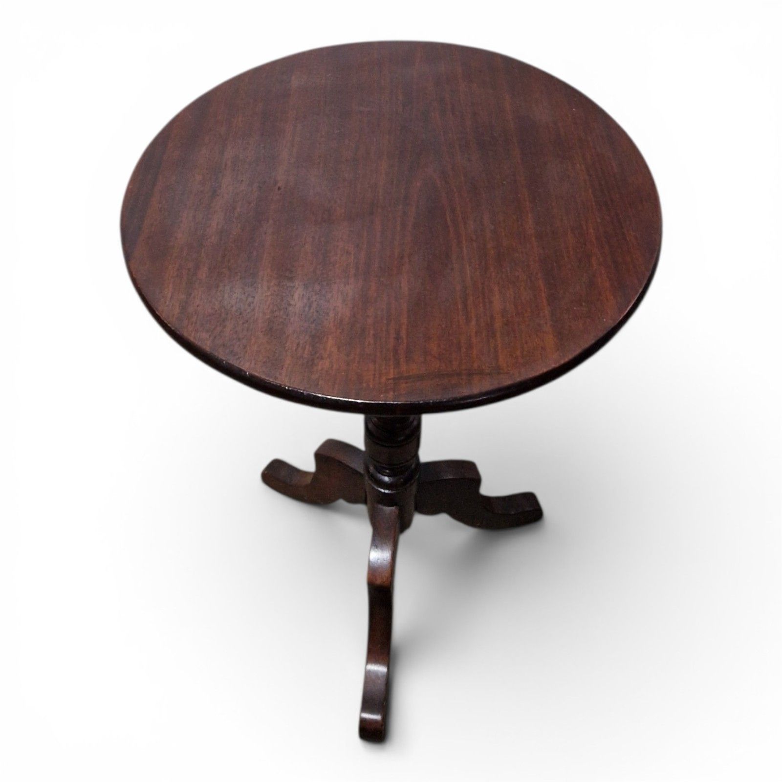 Mahogany Wine Table Pedestal Side Table Victorian Style Solid Wood Occasional photo vinterior