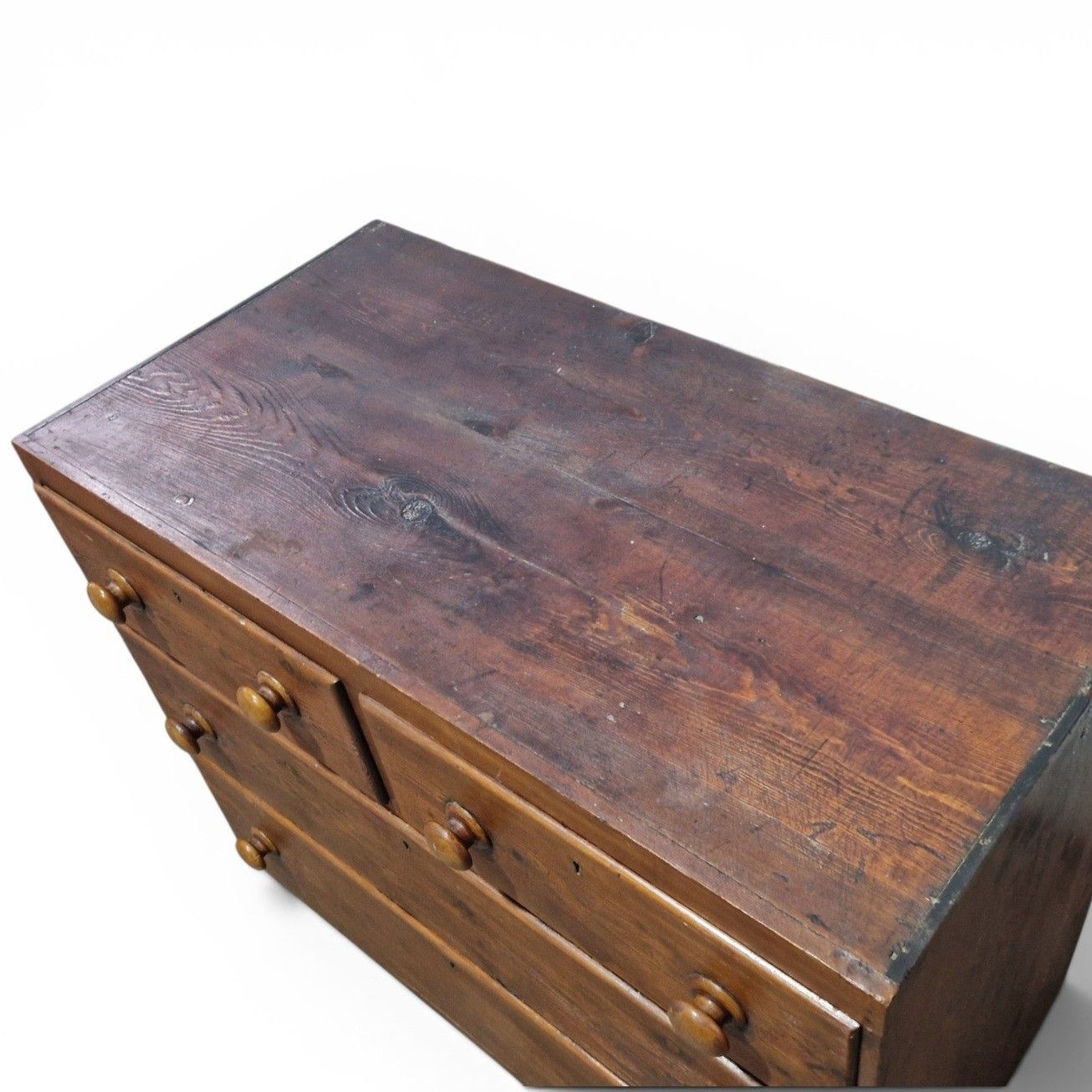 Victorian Pine Drawers Antique Cottage Farmhouse Chest Of 4 Drawers Rustic photo 275.0