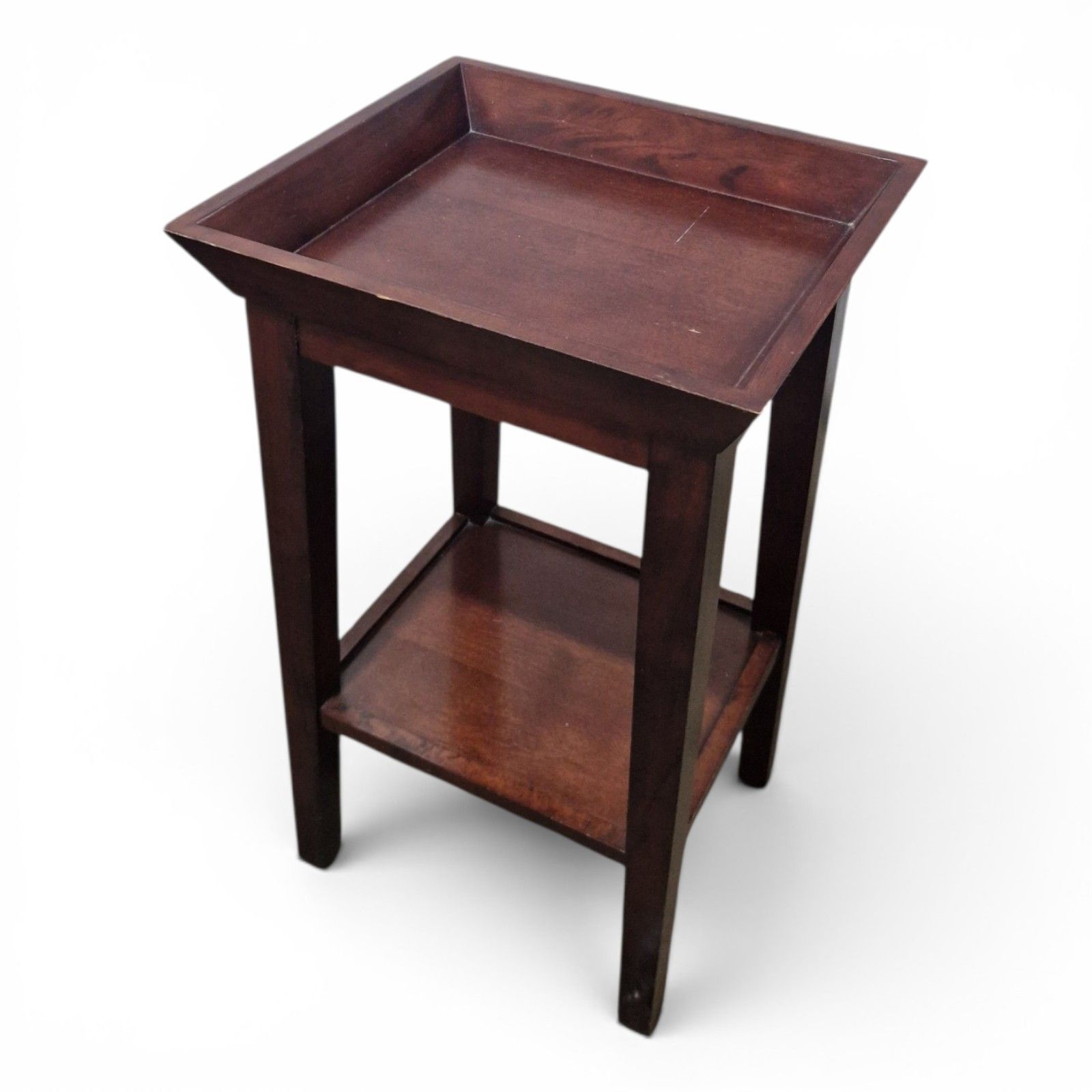 Furniture Pair Mahogany Lamp Tables Bedside Tables Two Tier Side Tables Nightstands photo