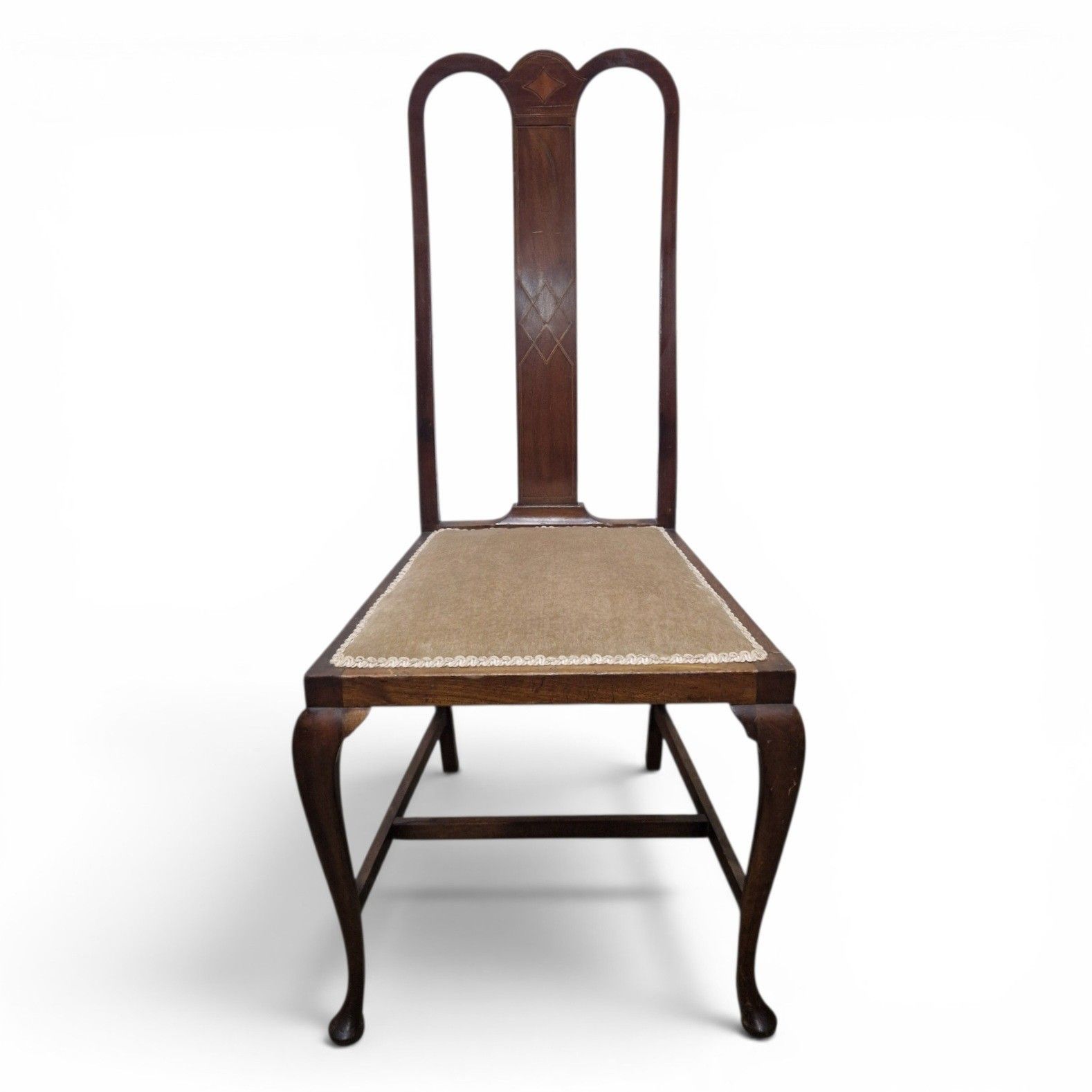 Edwardian Mahogany Inlaid Bedroom Chair Occasional Chair Side Chair Cabriole photo for sale