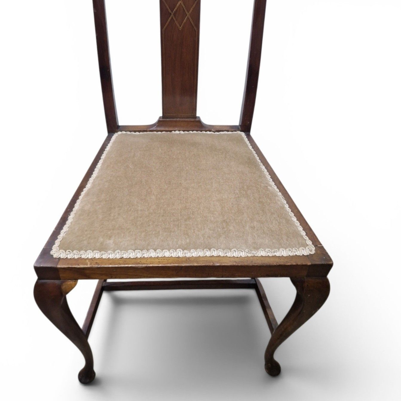 Edwardian Mahogany Inlaid Bedroom Chair Occasional Chair Side Chair Cabriole photo vintage
