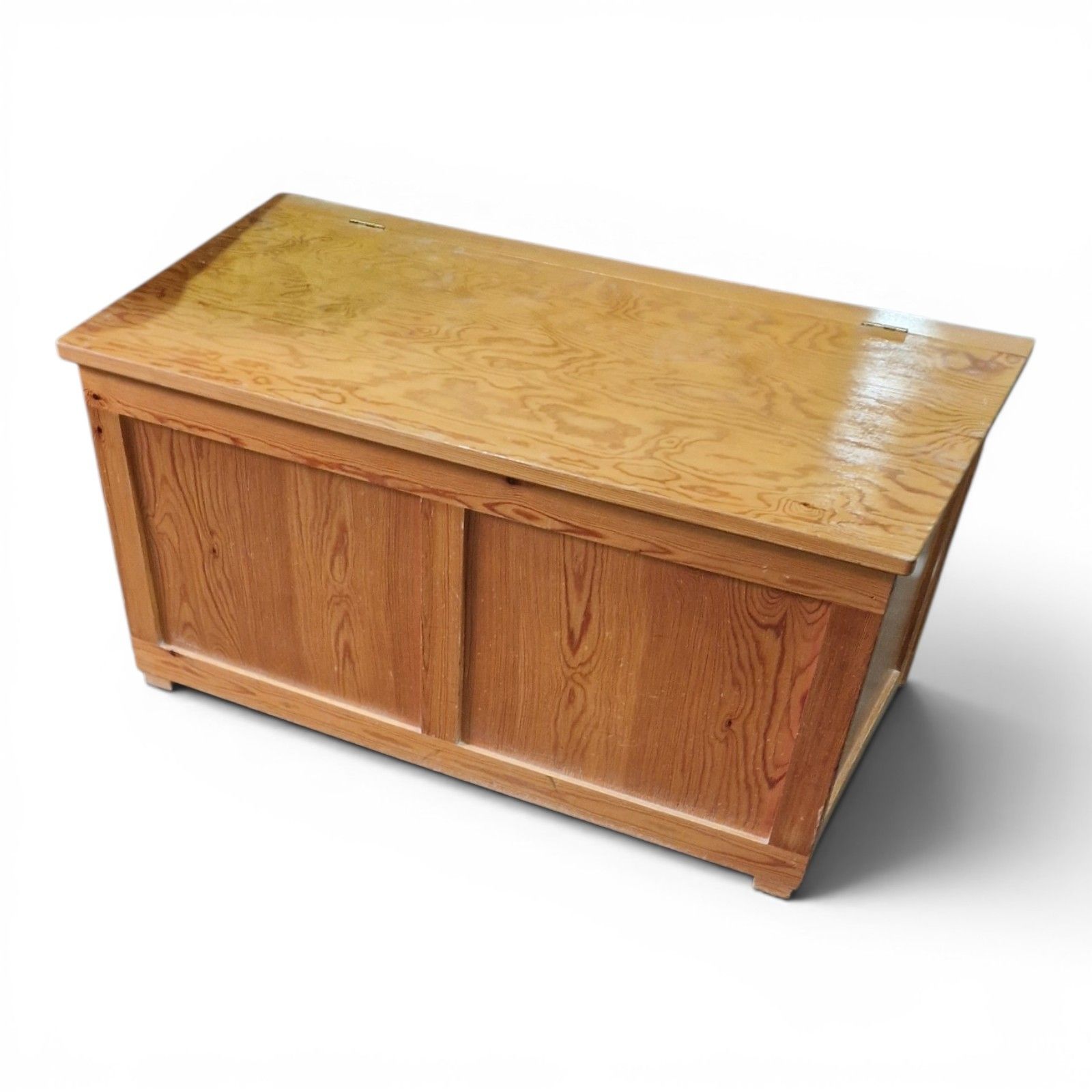 photo for sale Modern Pine Blanket Box Wooden Storage Chest Flat Top Trunk