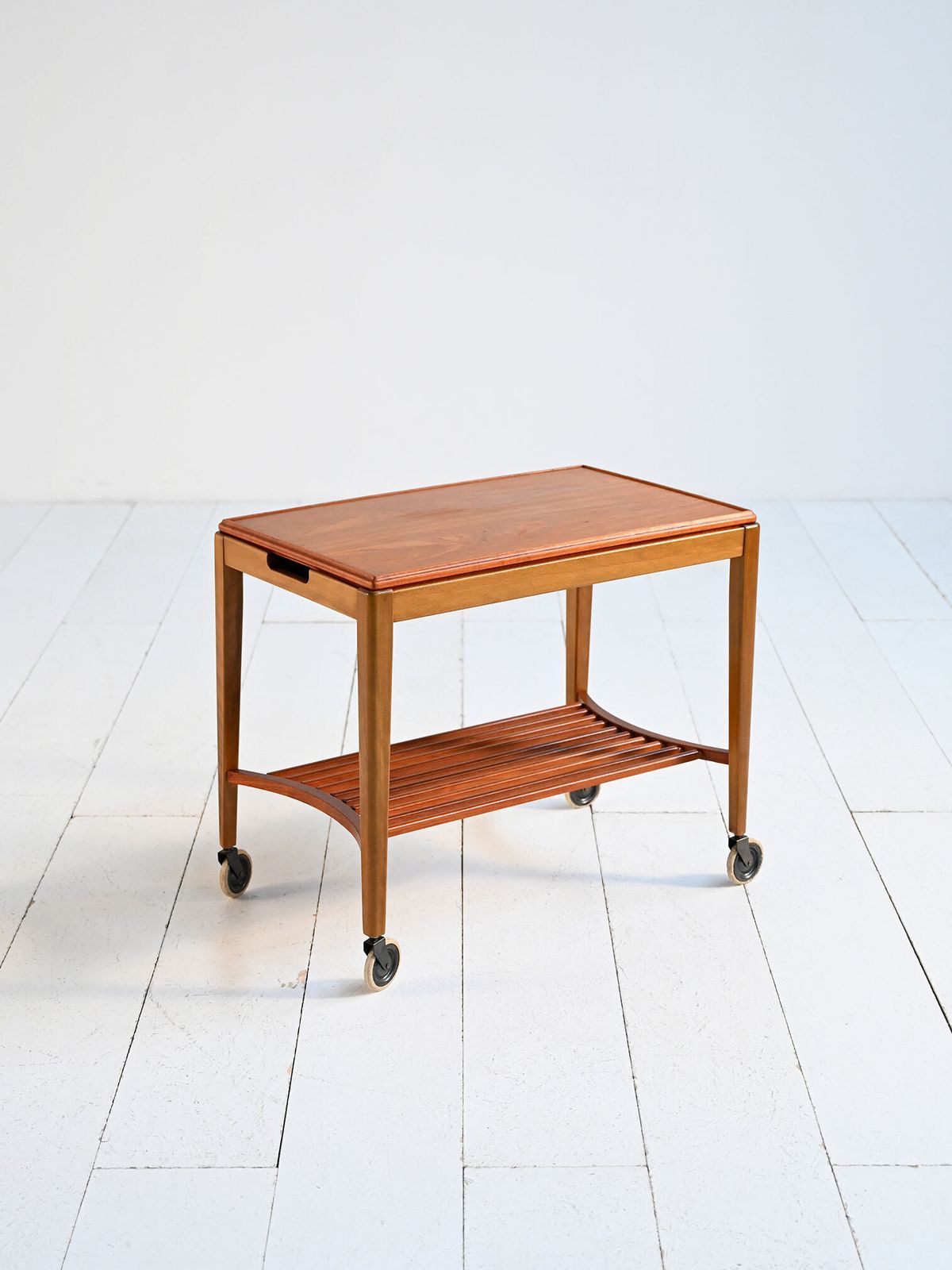 Mid Century Noord Europese Serveerwagen In Teak En Berk, Jaren 1950–1960