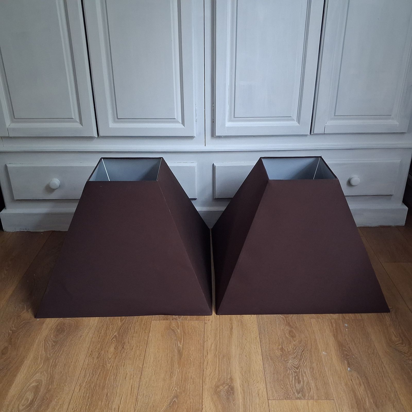 Pair Of Huge Brown Table Lamp Shades photo furniture