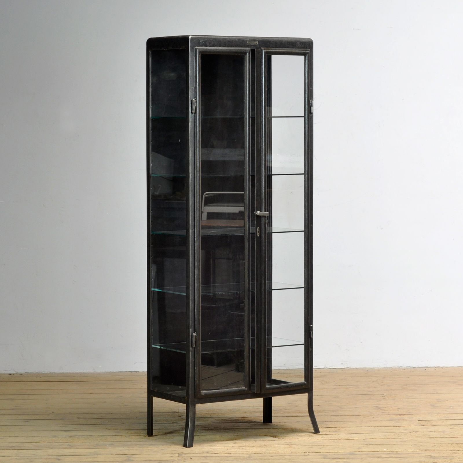 Polished Iron Medical Cabinet, 1910s photo for sale