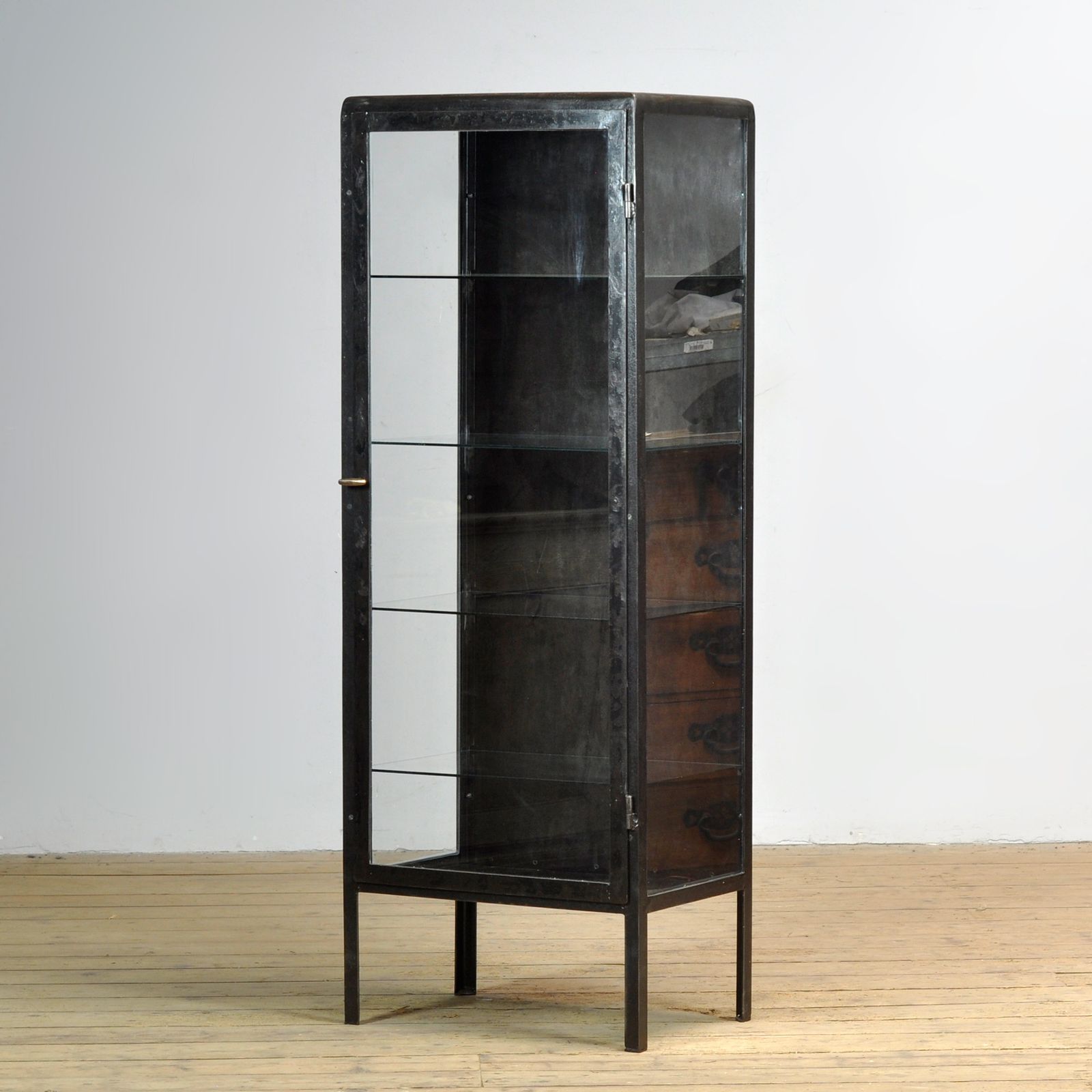 Polished Iron Medicine Cabinet, 1920s photo for sale