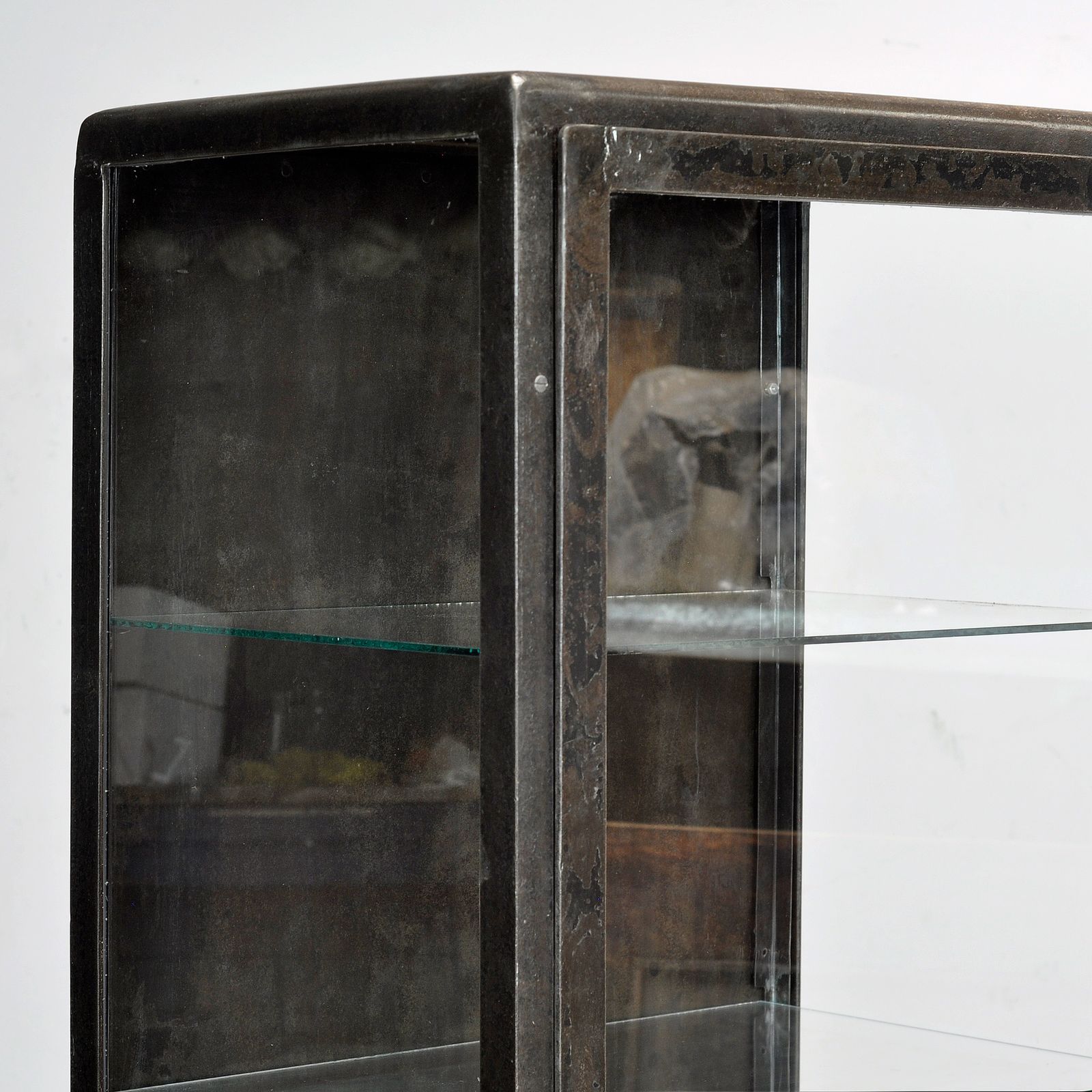 Polished Iron Medicine Cabinet, 1920s photo 1350.0