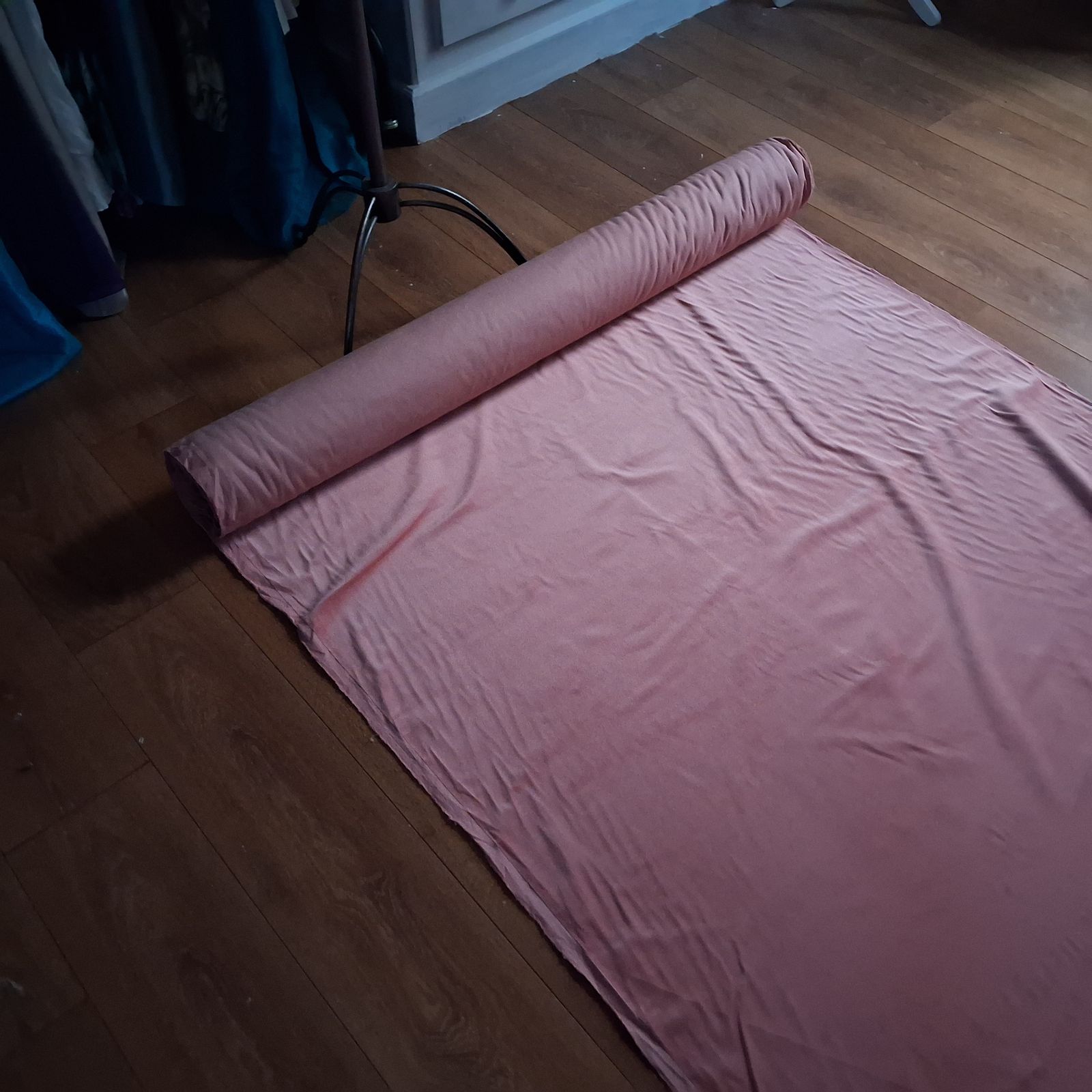 Roll Of Pink Upholstery Velvet Fabric photo furniture
