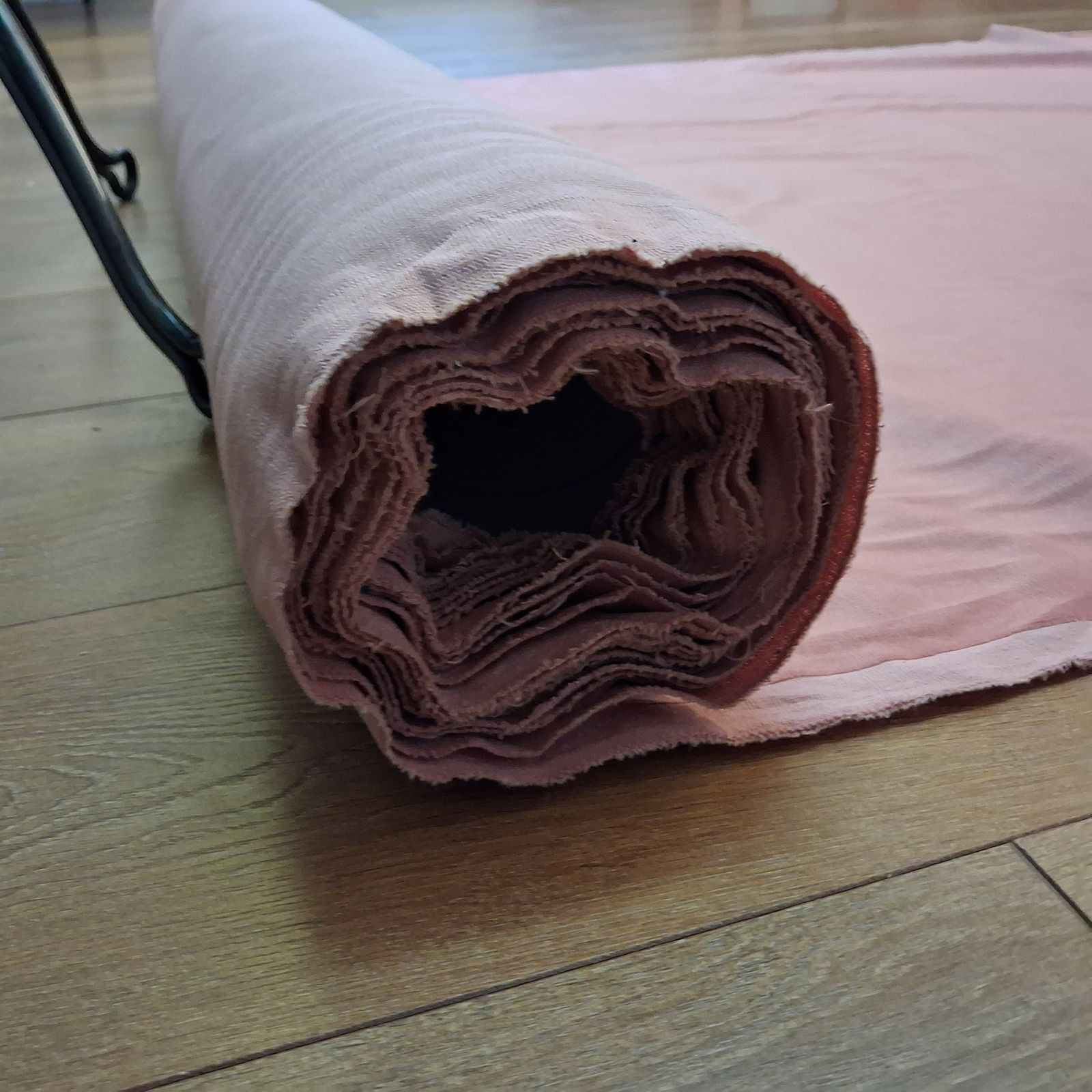Roll Of Pink Upholstery Velvet Fabric photo 100.0