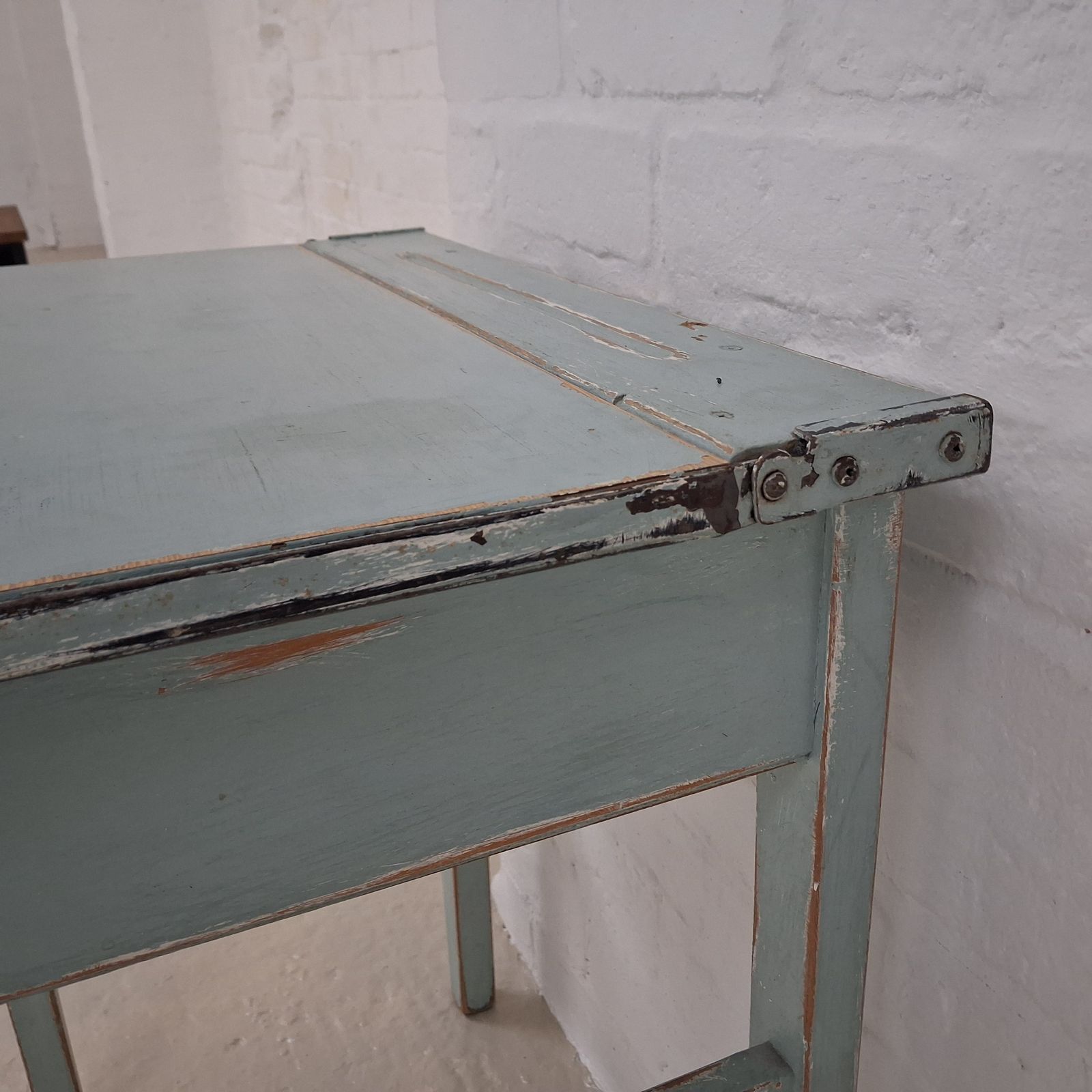 Small Vintage Duck Egg Blue Desk photo furniture