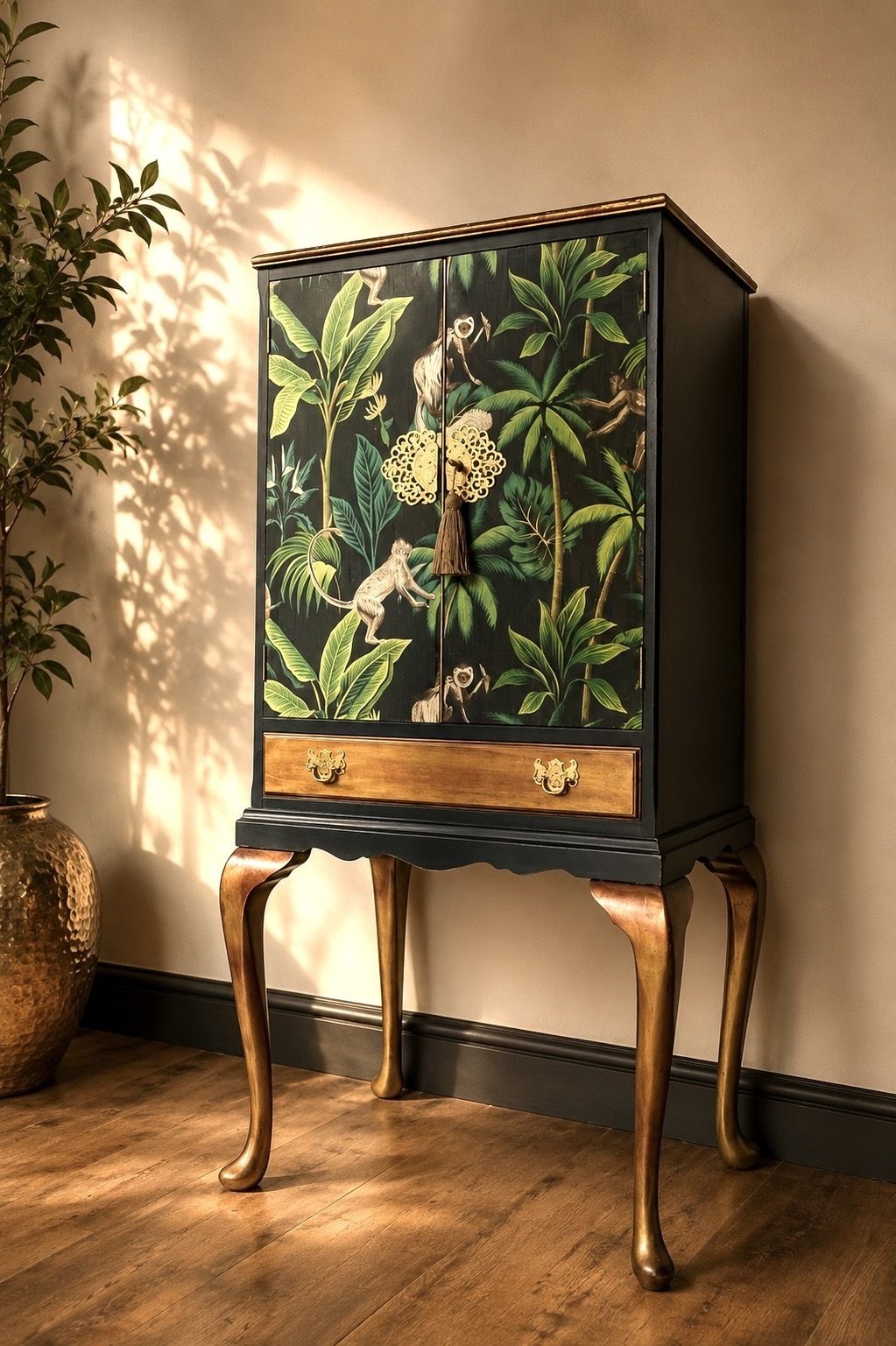 Vintage Queen Anne Drinks / Cocktail Cabinet With Pullout Mixing Shelf photo 1295.0