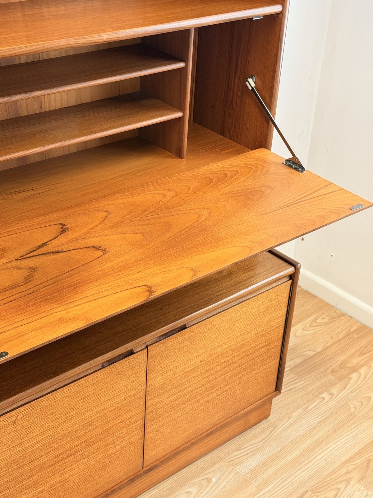 photo for sale Turnidge Of London, Mid Century Modern Danish Design Teak Wall Unit