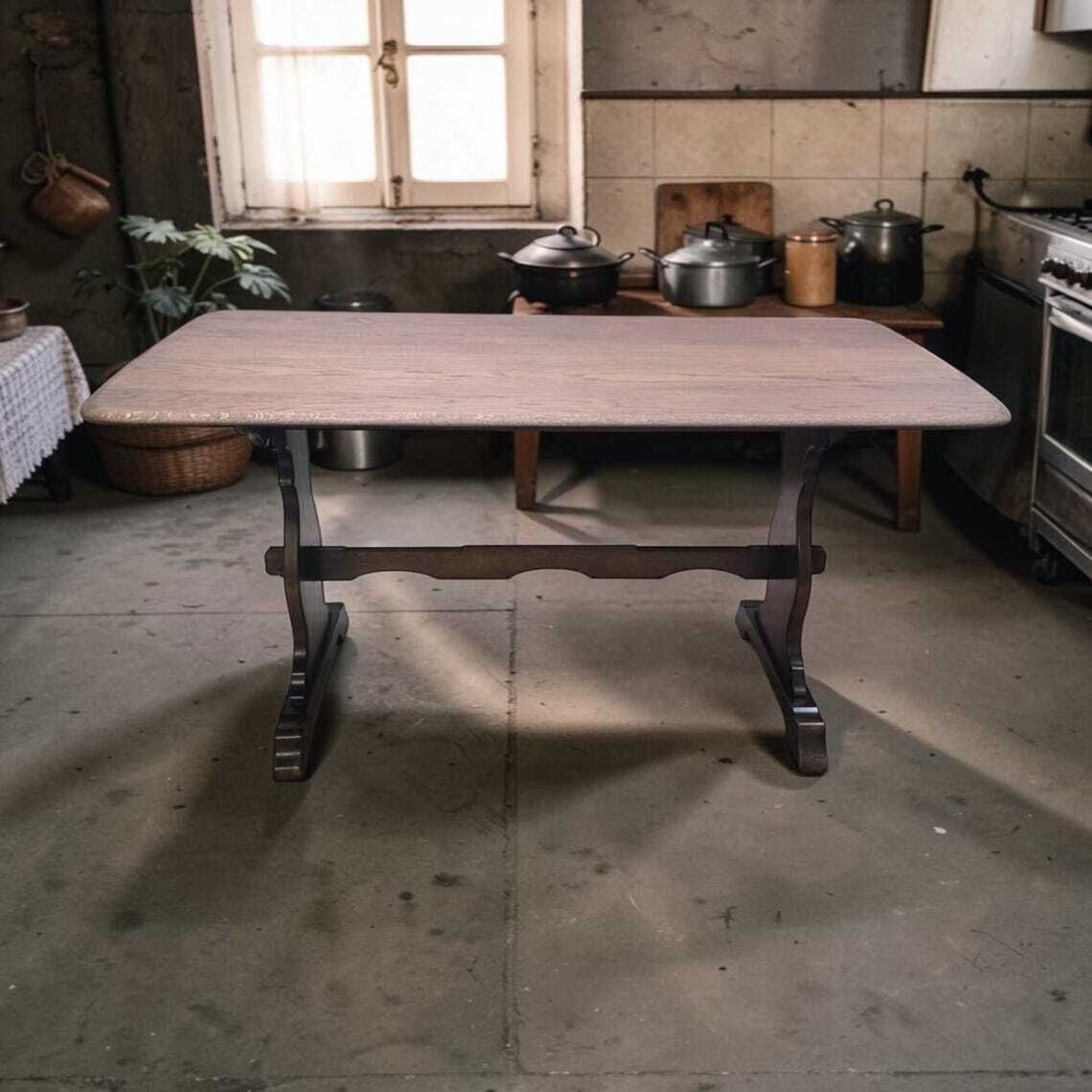 Vintage Oak Refectory Dining Table  James Lupton & Sons / C1960