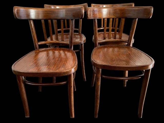 Set Of 4 Early 20th. Century Thonet Style Bentwood Chairs photo for sale