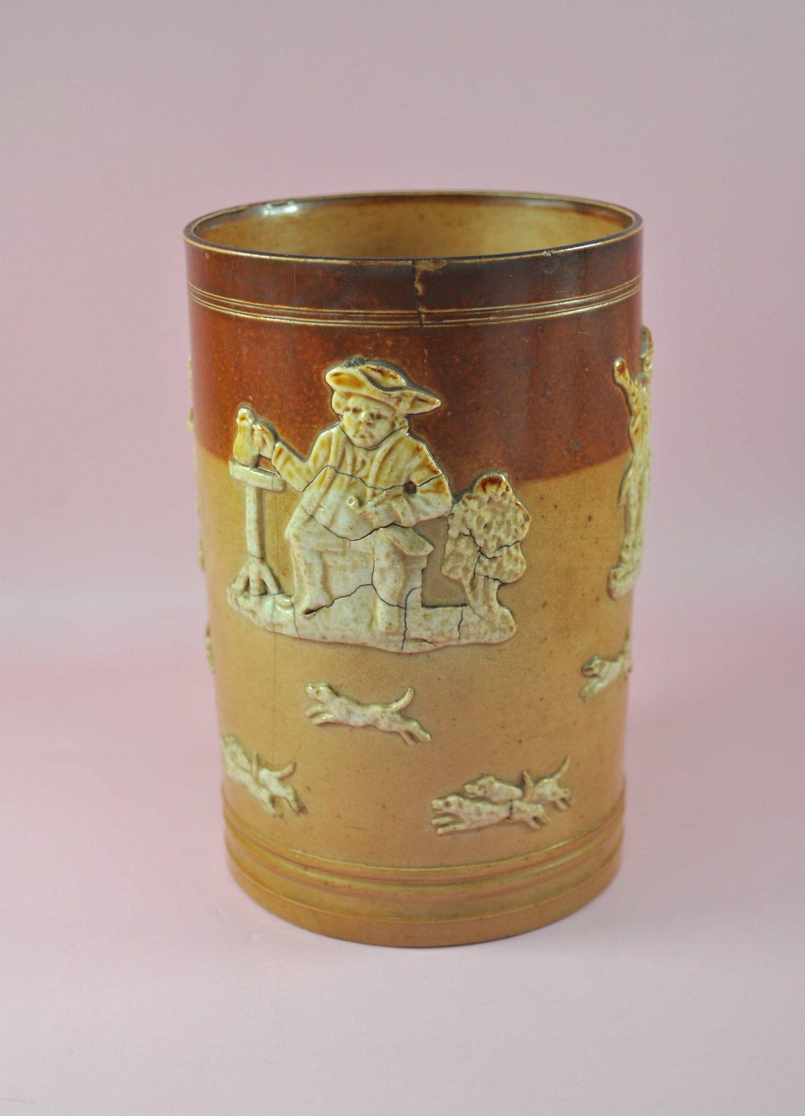 Royal Doulton Lambeth Stoneware Hunting Tankard | Antique Engels zoutgeglazuurd bierpul | Patroon 2888 | Cadeau voor hem | Pub mok photo 70.0