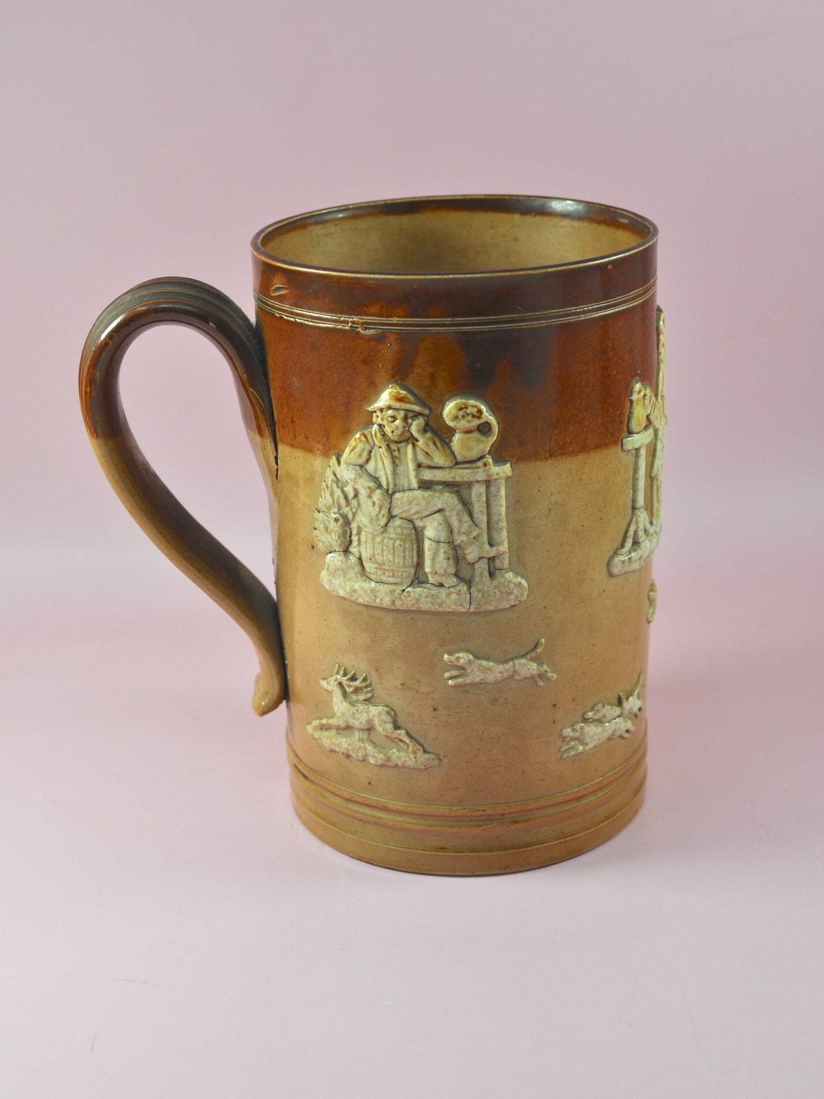 photo for sale Royal Doulton Lambeth Stoneware Hunting Tankard | Antique Engels zoutgeglazuurd bierpul | Patroon 2888 | Cadeau voor hem | Pub mok