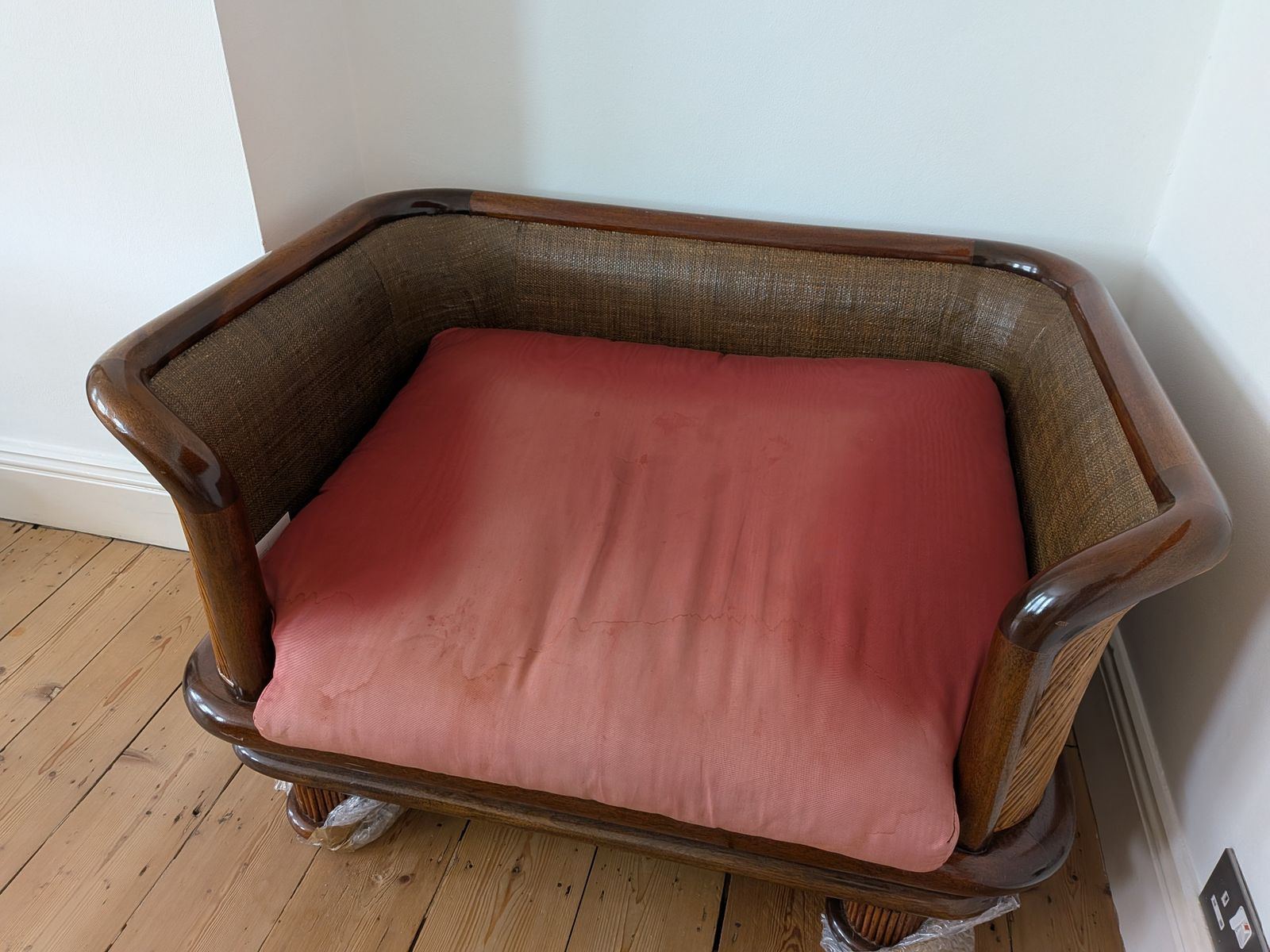 Beautiful Brazilian Hardwood And Bamboo Loveseat photo vinterior