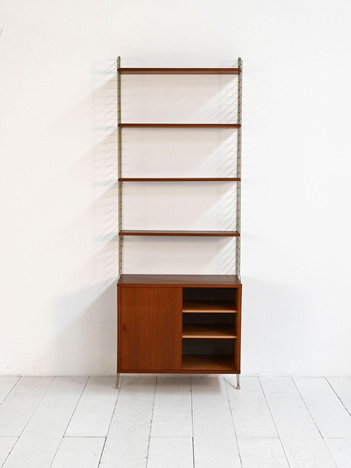 “String” Wall Mounted Shelving Unit, Nisse Strinning Bfb Hyllan, 1950s–60s photo 1700.0