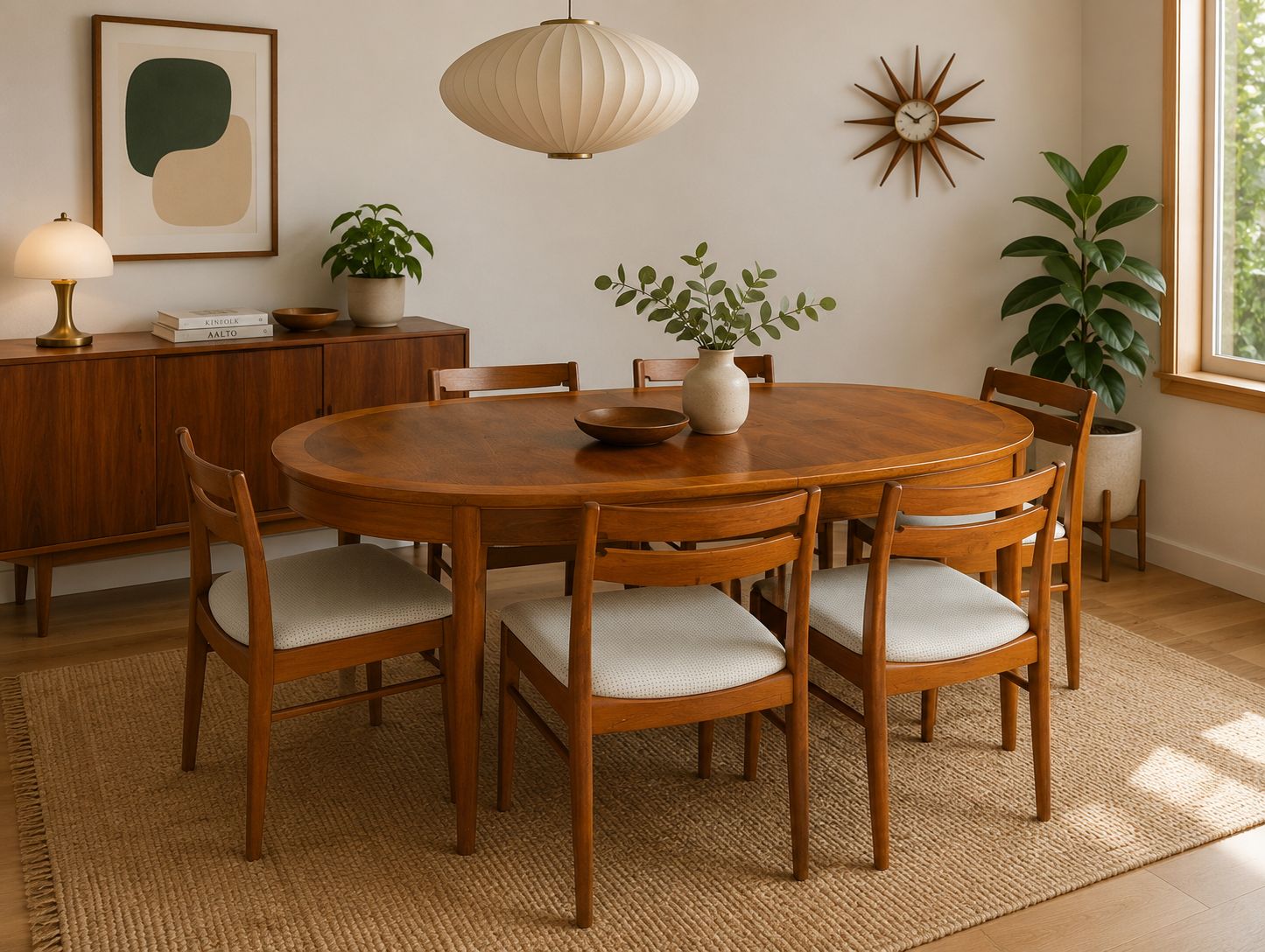 Mid Century Modern Stylish Nathan 1970s Teak Dining Table And 6 Chairs Vintage Furniture
