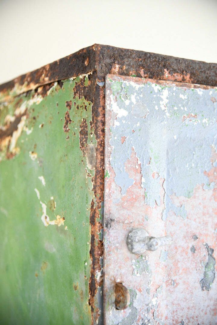 Vintage Industrial Triple Locker Cabinet photo Furniture