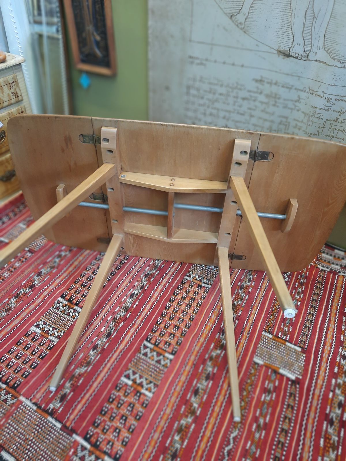 photo vinterior 1950s Ercol Blonde Dropleaf Dining Table \ Fully Refurbished