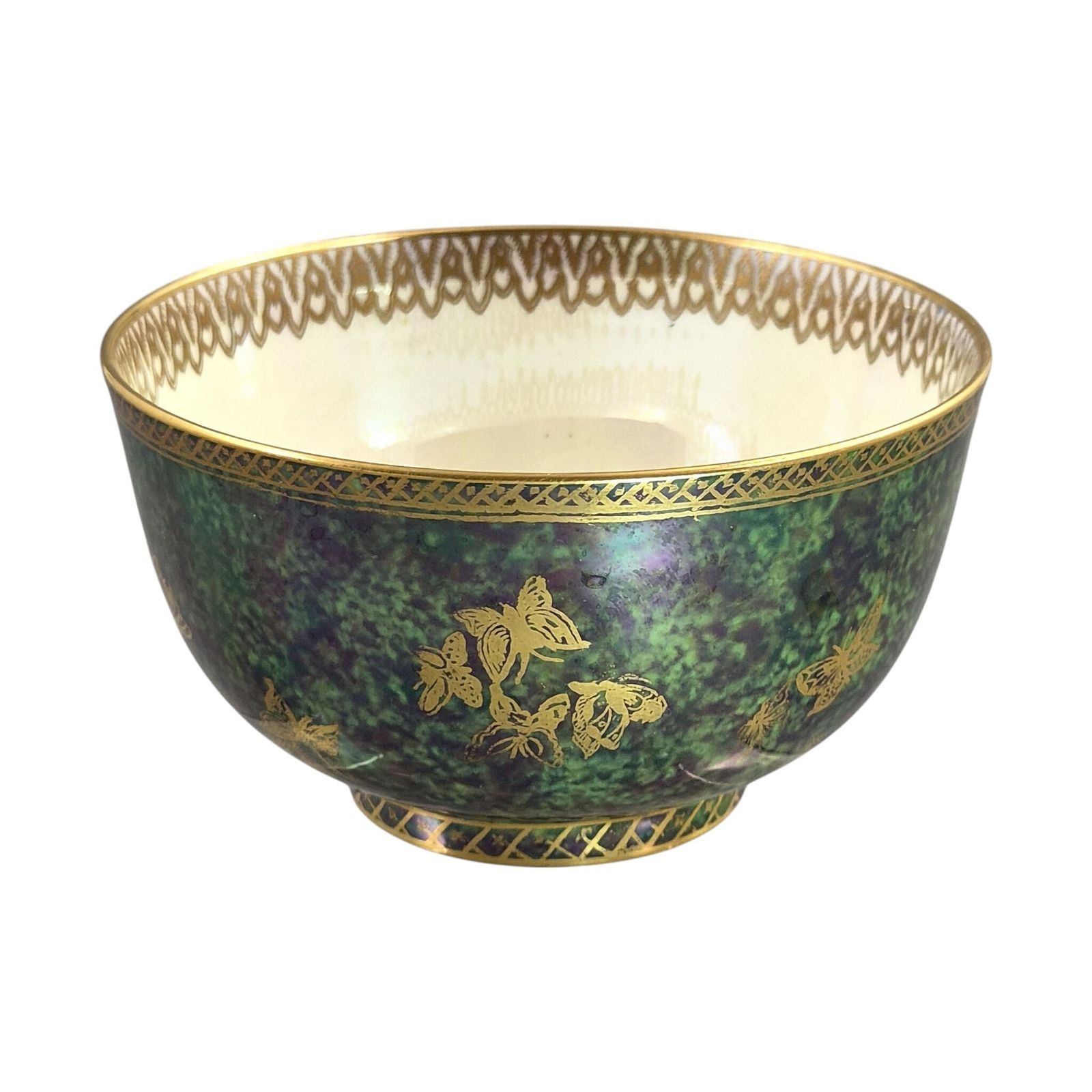 Daisy Makeig Jones Wedgwood Fairyland Lustre Green Butterfly Bowl, ca. 1920 photo vinterior