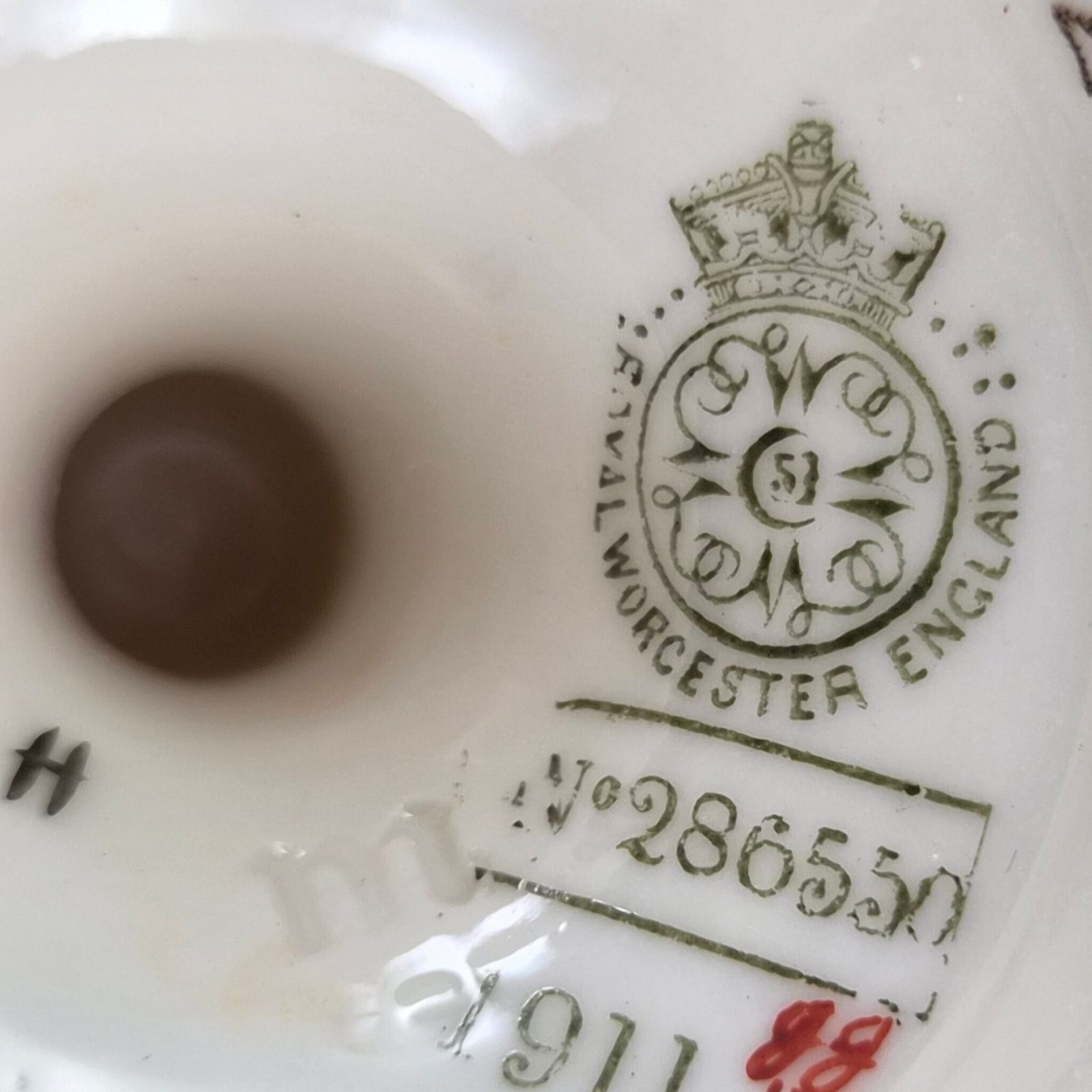 Paar Royal Worcester Blush Ivory Bloemvazen met Vergulde Maskerhengels, 1900 photo vintage