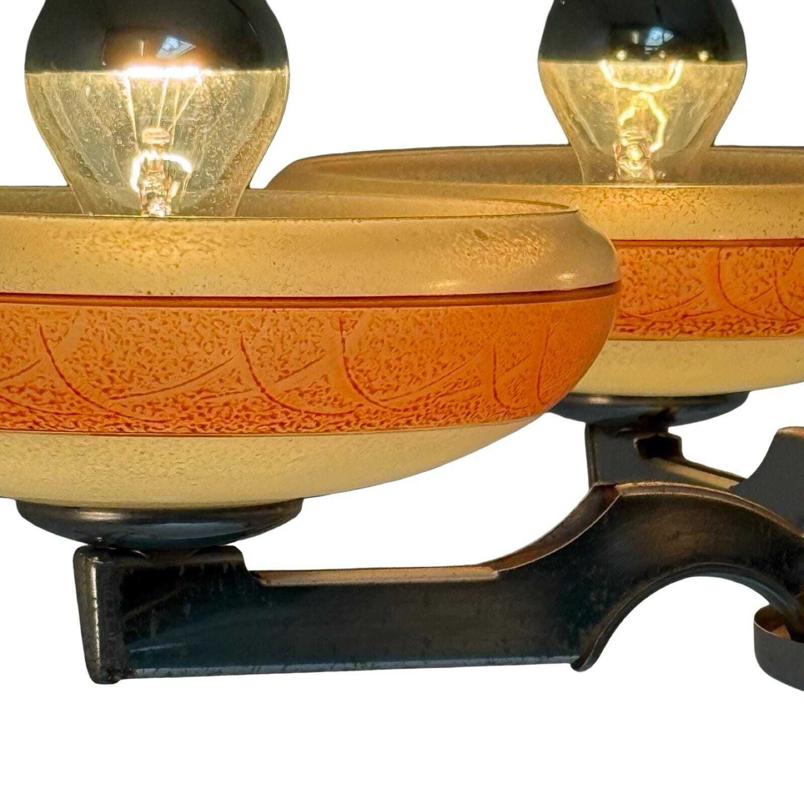 Art Deco Chandelier   Approx. 1930, Czechoslovakia   Frosted Glass, Bakelite And Chromed Metal Frame   4 Bulbs photo vintage