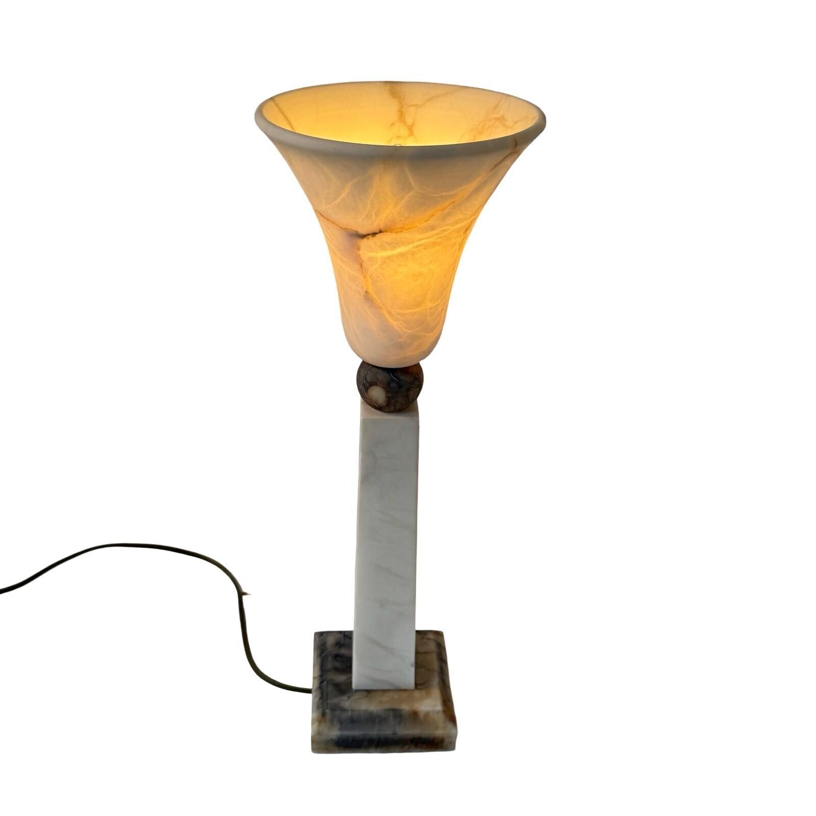 Pegasam Spain   Alabaster Table Lamp   Brutalist Style photo furniture