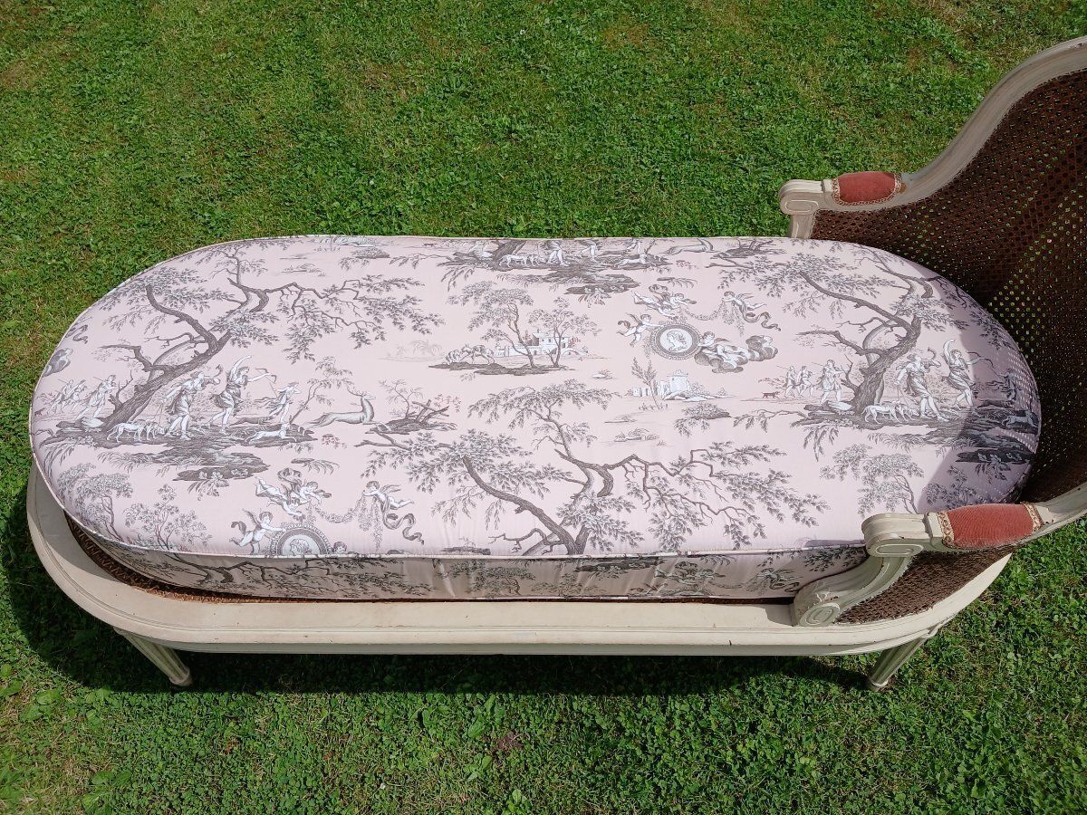 Louis XVI Style Chaise Longue, 19th Century photo for sale