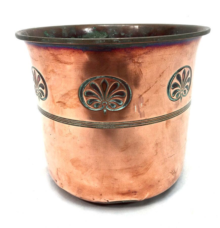 Antique Art Nouveau Copper Planter / Plant Pot / Jardiniere Arts & Crafts C.1900