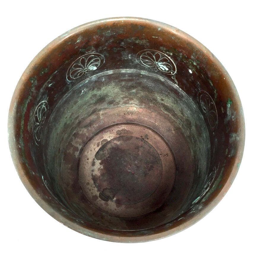 Antique Art Nouveau Copper Planter / Plant Pot / Jardiniere Arts & Crafts C.1900 photo 85.0