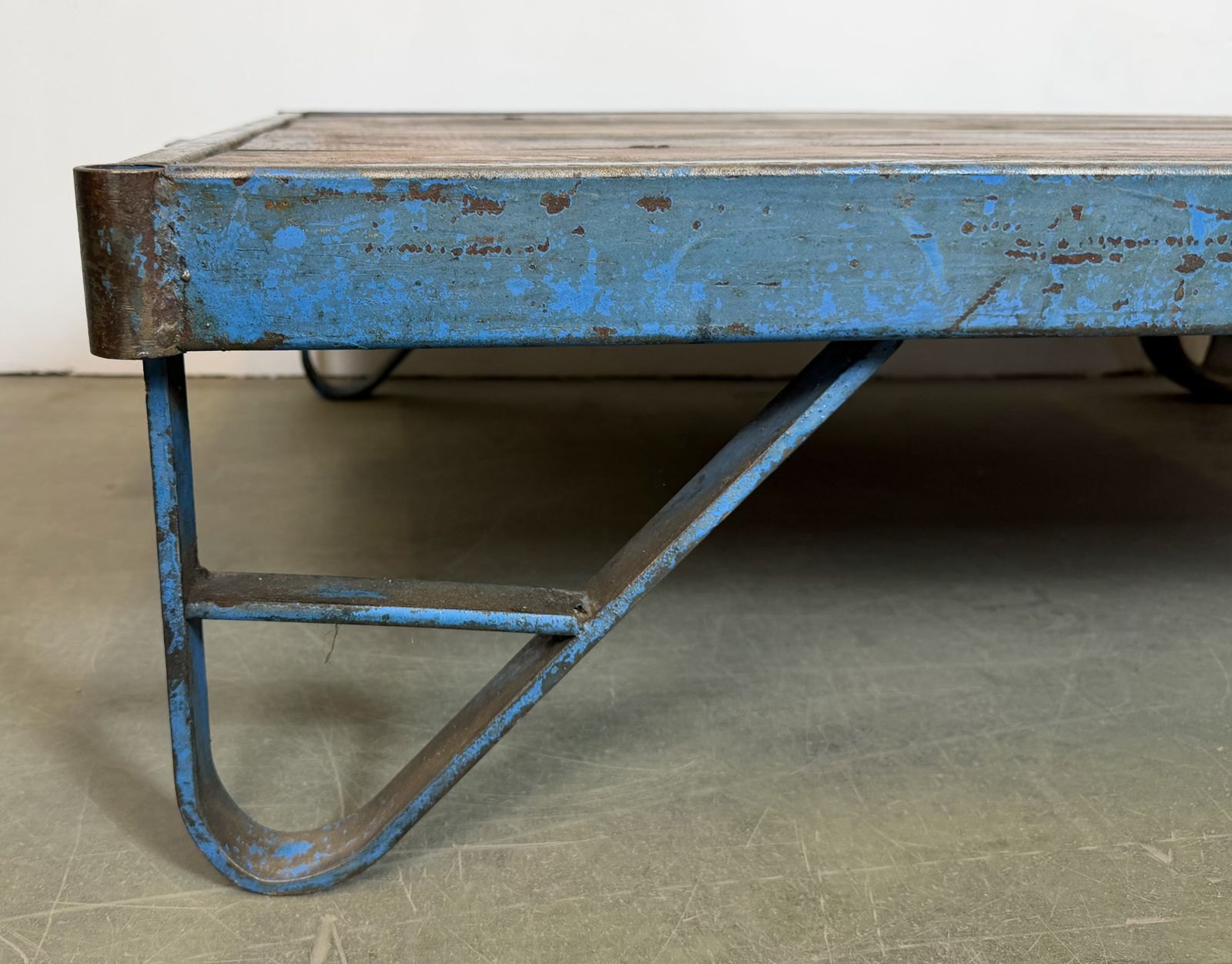 photo furniture Large Blue Industrial Coffee Table Cart, 1960s