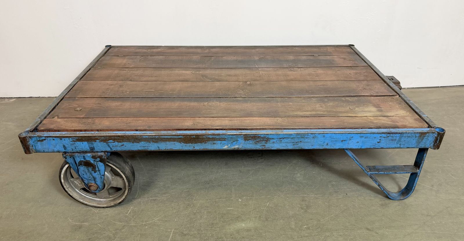 photo buy Large Blue Industrial Coffee Table Cart, 1960s