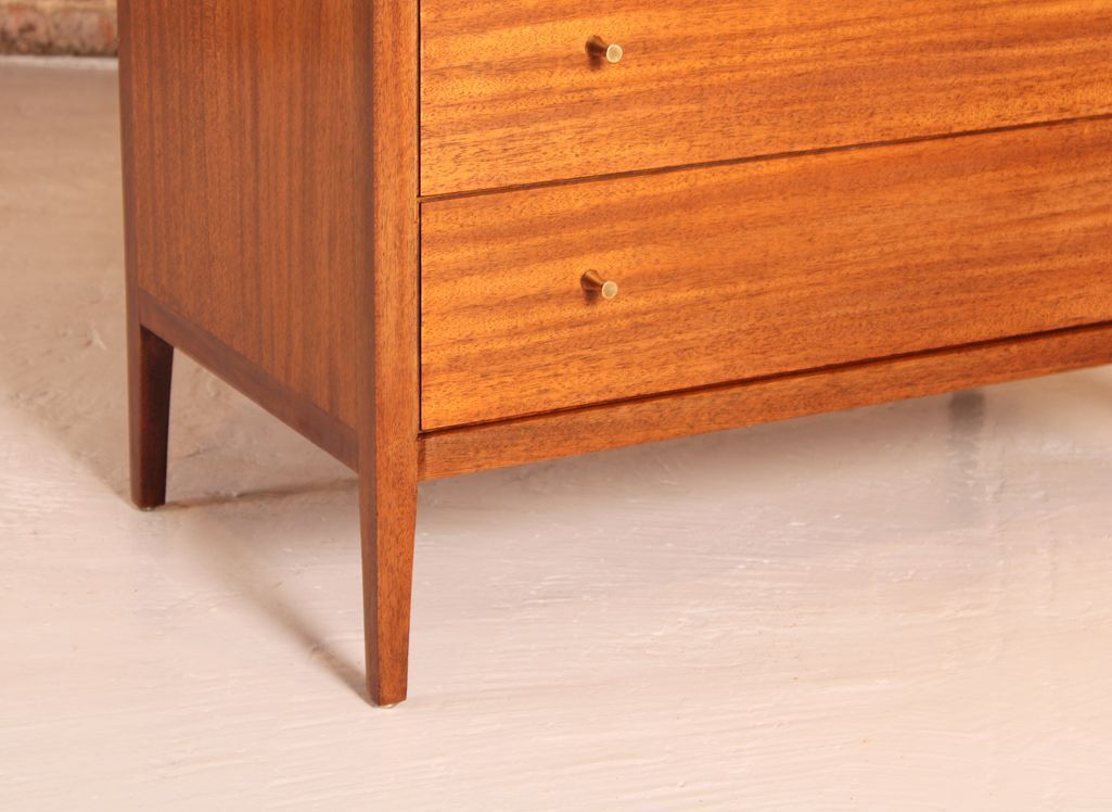 Midcentury Mahogany Chest Of Drawers With Brass Handles By Loughborough Furniture For Heals C.1960s photo 450.0
