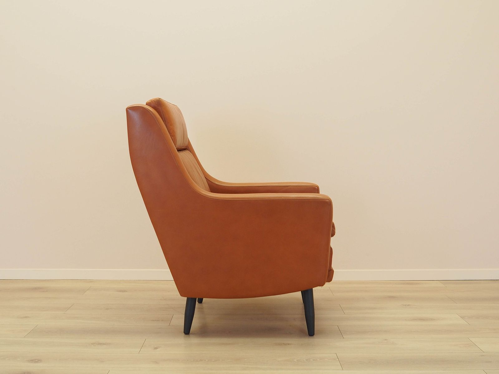 Oranje fauteuil, Deens design, jaren 1970, gemaakt in Denemarken photo vintage