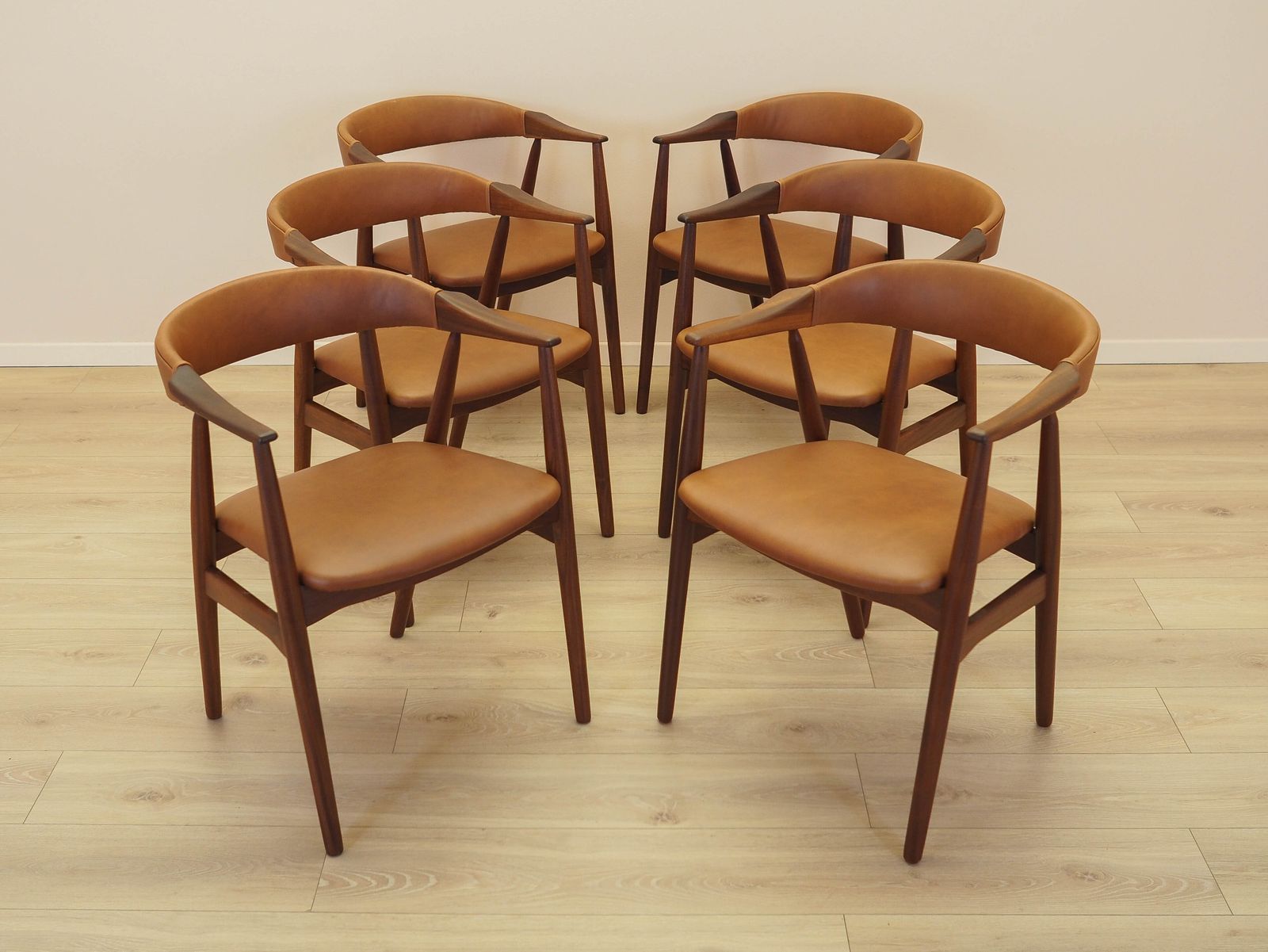 Set van zes teakhouten stoelen, Deens design, jaren 1970, gemaakt in Denemarken photo 3319.0