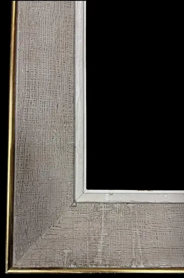 Mid 20th Century French Textured Grey Painted Shabby Chic Picture Frame photo for sale