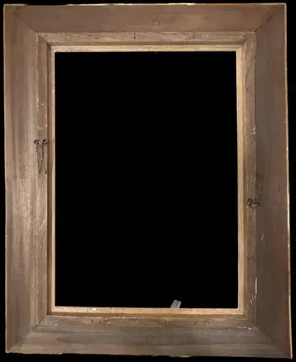 Mid 20th Century French Textured Grey Painted Shabby Chic Picture Frame photo Art