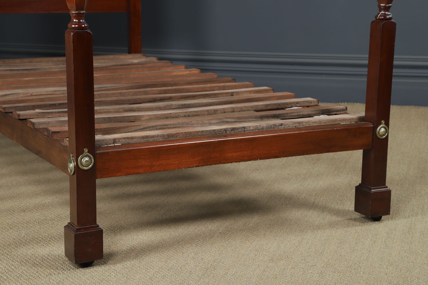 English Edwardian Mahogany 3ft 6” Single Four Post Bed By Heals Of London (Circa 1910) photo vinterior