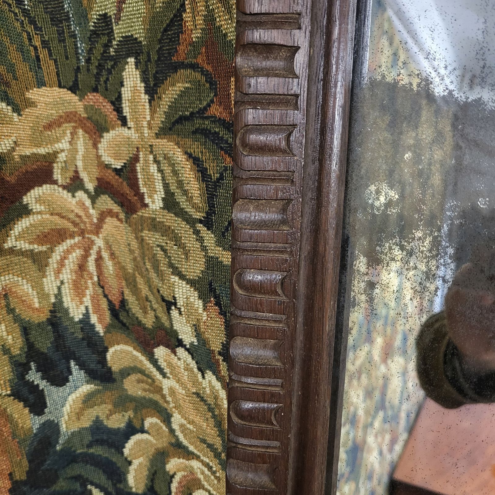 Large French Carved Oak Pier Mirror photo for sale