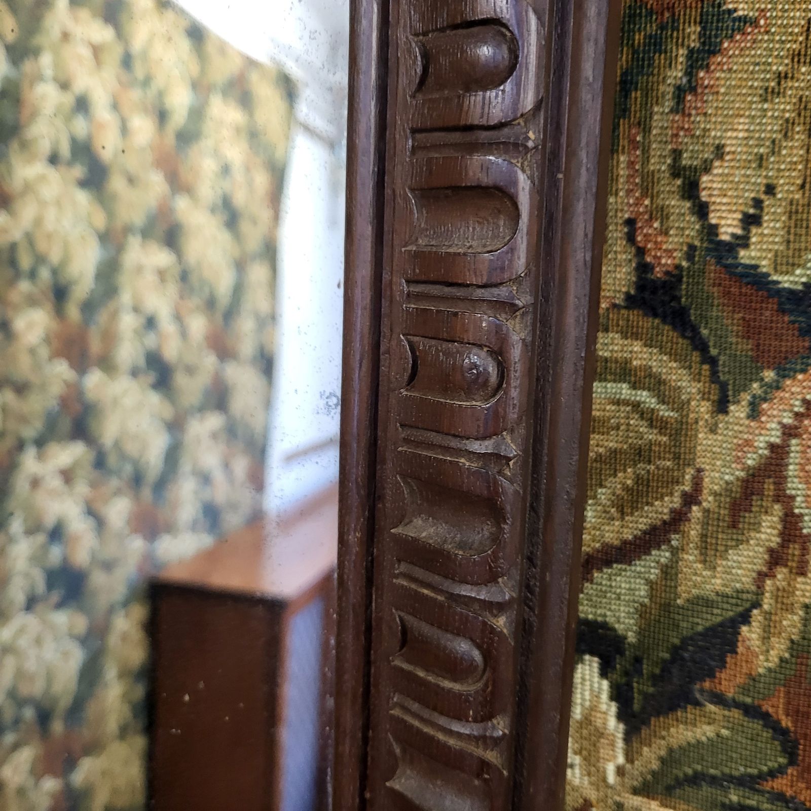 Large French Carved Oak Pier Mirror photo 1250.0